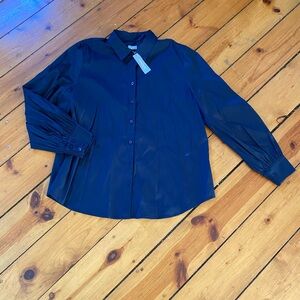 Chico's NWT Deep Blue Casual Button Down Shirt size 3